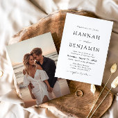 Elegante moderne zwart-wit minimalistische bruilof kaart