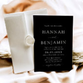 Elegante moderne zwart-wit minimalistische bruilof kaart