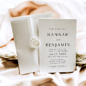 Elegante moderne zwart-wit minimalistische bruilof kaart