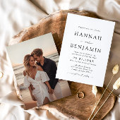 Elegante moderne zwart-wit minimalistische bruilof kaart