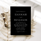Elegante moderne zwart-wit minimalistische bruilof kaart