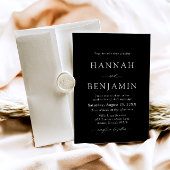 Elegante moderne zwart-wit minimalistische bruilof kaart