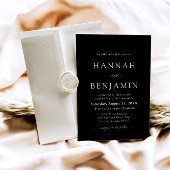 Elegante moderne zwart-wit minimalistische bruilof kaart