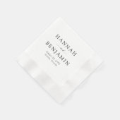 Elegante moderne zwart-wit minimalistische bruilof servet (Hoek)