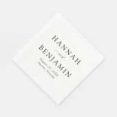 Elegante moderne zwart-wit minimalistische bruilof servet (Hoek)