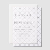 Elegante moderne zwart-wit minimalistische bruilof vellum uitnodigingen (Offset (Uitnodiging))