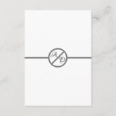 Elegante moderne zwart-wit monogram bruiloft informatiekaartje (Achterkant)