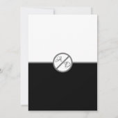 Elegante moderne zwart-wit monogram bruiloft kaart (Achterkant)