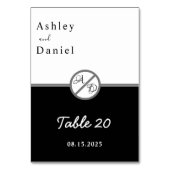 Elegante moderne zwart-wit monogram bruiloft kaart (Voorkant)