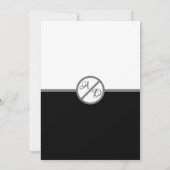 Elegante moderne zwart-wit monogram bruiloft save the date (Achterkant)