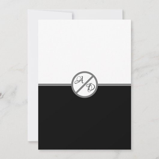 Elegante moderne zwart-wit monogram bruiloft save the date (Achterkant)