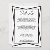 Elegante moderne zwart-wit paar bruiloft kaart (Achterkant)