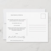 Elegante moderne zwart wit script foto bruiloft save the date (Achterkant)
