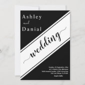 Elegante moderne zwart-wit stijlvolle bruiloft kaart (Voorkant)