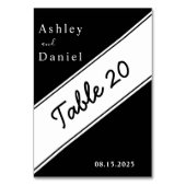 Elegante moderne zwart-wit stijlvolle bruiloft kaart (Voorkant)