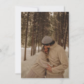 Elegante moderne zwart-wit trouwfoto save the date (Achterkant)