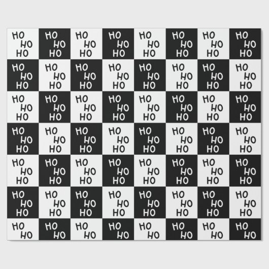 Elegante moderne zwart-wit typografie Kerstmis Cadeaupapier (Vlak)