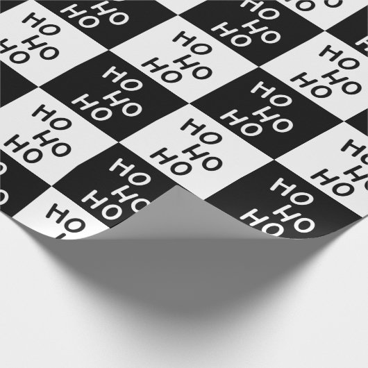 Elegante moderne zwart-wit typografie Kerstmis Cadeaupapier (Hoek)