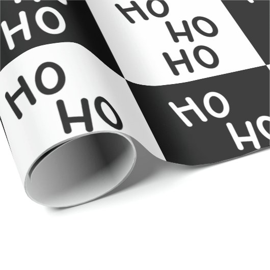 Elegante moderne zwart-wit typografie Kerstmis Cadeaupapier (Rol Hoek)