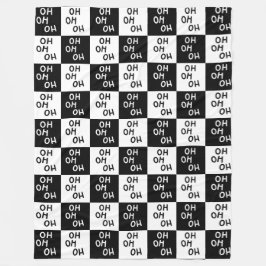 Elegante moderne zwart-wit typografie Kerstmis Fleece Deken