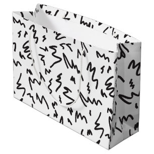 Elegante moderne zwart-witte geschenktas groot cadeauzakje