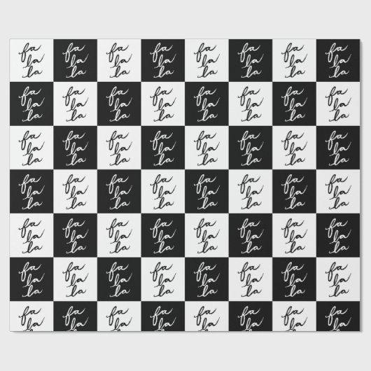 Elegante moderne zwart-witte kerstlied cadeaupapier (Vlak)