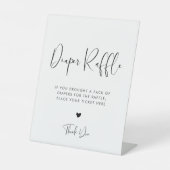 Elegante & moderne zwart-witte luier Raffle Reclamebord Met Voetstuk (Voorkant)