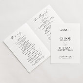 Elegante moderne zwart-witte trouwmap programma