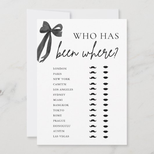 Elegante moderne zwarte boog die is geweest waar h kaart (Voorkant)