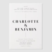 Elegante moderne zwarte bruiloft vellum uitnodigingen (Voorkant)