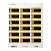 Elegante moderne zwarte en faux gouden kerstfoto etiket (Full Sheet)