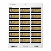 Elegante moderne zwarte en faux gouden kerstfoto etiket (Full Sheet)