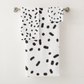 Elegante moderne zwarte en witte badhanddoeken bad handdoek (Insitu)