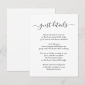 Elegante moderne zwarte en witte bijlagekaart informatiekaartje (Voorkant / Achterkant)