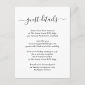 Elegante moderne zwarte en witte bijlagekaart informatiekaartje (Voorkant)