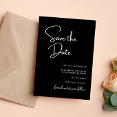 Elegante & Moderne Zwarte en Witte Bruiloft Save The Date