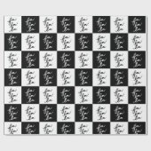 Elegante moderne zwarte en witte kerstlied cadeaupapier (Vlak)