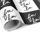 Elegante moderne zwarte en witte kerstlied cadeaupapier (Rol Hoek)