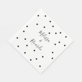 Elegante moderne zwarte en witte stippen servet (Hoek)