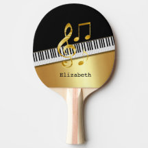 Elegante moderne zwarte gouden muzieknoten, pianot