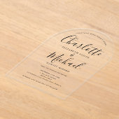 Elegante moderne zwarte handtekening script boog b acryl uitnodigingen (Laagn)