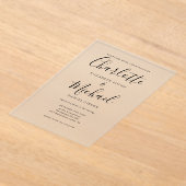 Elegante Moderne Zwarte Handtekening Trouwscript Acryl Uitnodigingen (Laagn)