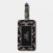 elegante moderne zwarte marmer roos gouden ananana bagagelabel (Achterkant verticaal)