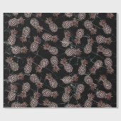 elegante moderne zwarte marmer roos gouden ananana cadeaupapier (Vlak)