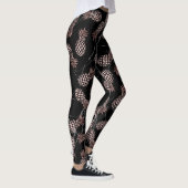 elegante moderne zwarte marmer roos gouden ananana leggings (Rechts)