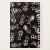 elegante moderne zwarte marmer roos gouden ananana planner (Achterkant)