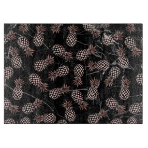 elegante moderne zwarte marmer roos gouden ananana snijplank