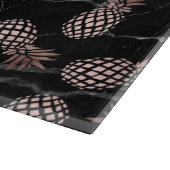 elegante moderne zwarte marmer roos gouden ananana snijplank (Hoek)