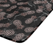 elegante moderne zwarte marmer roos gouden ananana snijplank (Hoek)