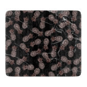 elegante moderne zwarte marmer roos gouden ananana snijplank (Voorkant)